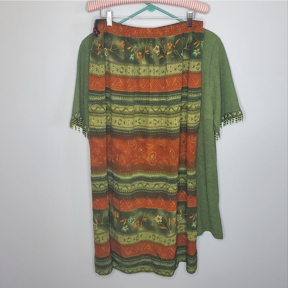 Brownstone Studio New York 16 Shirt Maxi Skirt Set Outfit Vintage